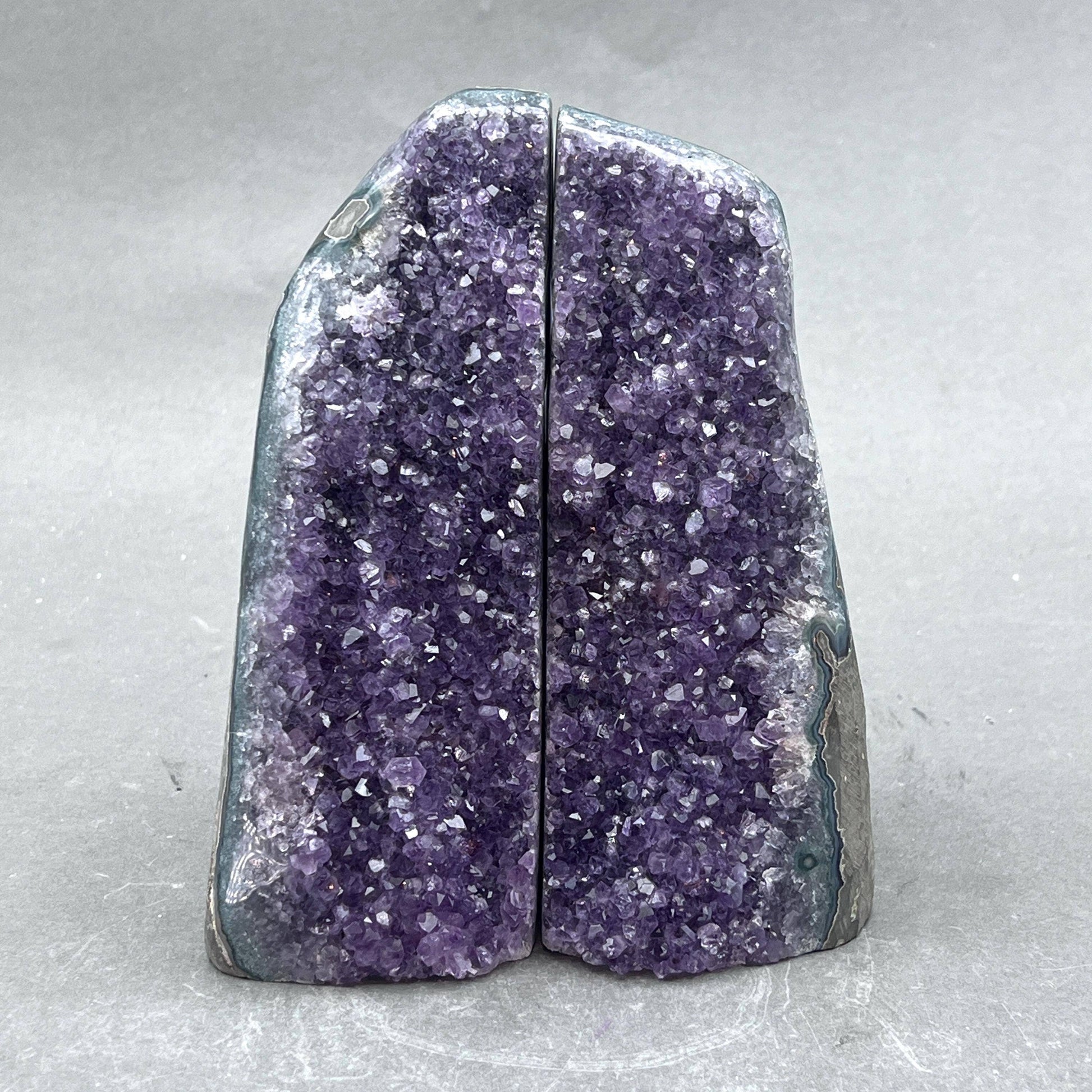 Multicolor Amethyst Druzy Crystal Bookends: 1 Pair