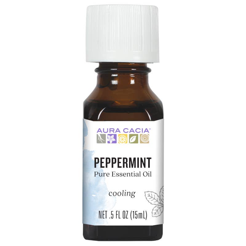 Aura Cacia Peppermint Essential Oil, 0.5 fl oz