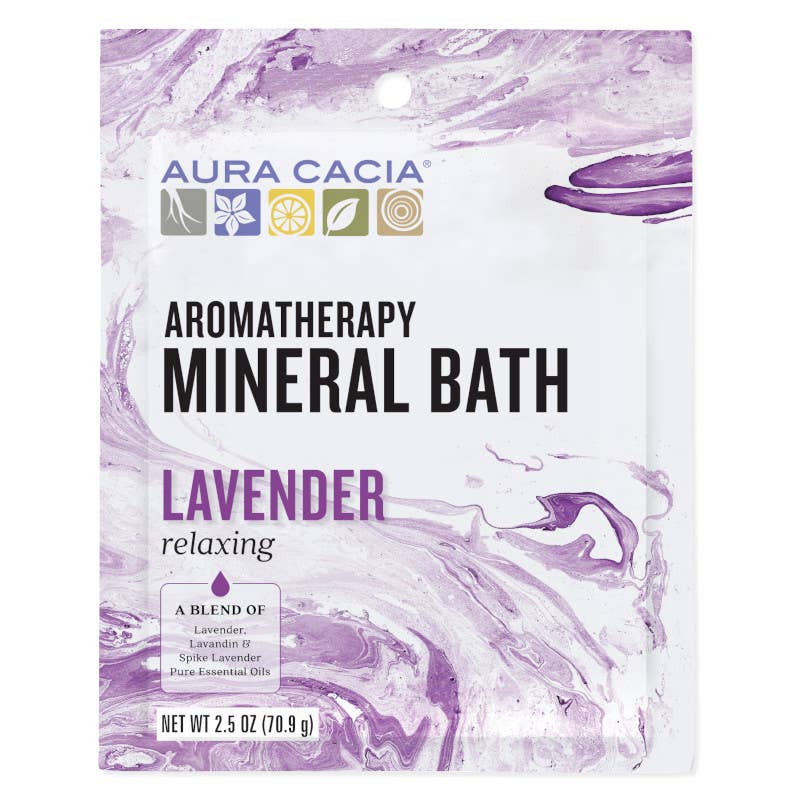 Aura Cacia Relaxing Lavender Mineral Bath, 2.5 oz Packet