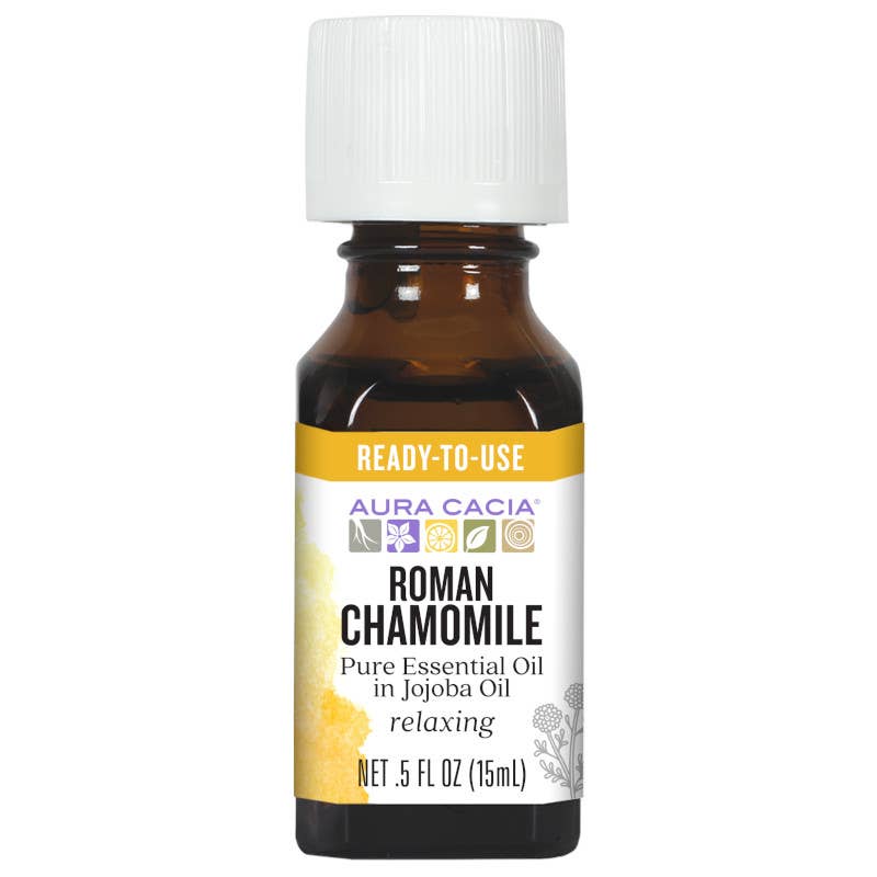 Aura Cacia Roman Chamomile Essential Oil in Jojoba, 0.5 oz