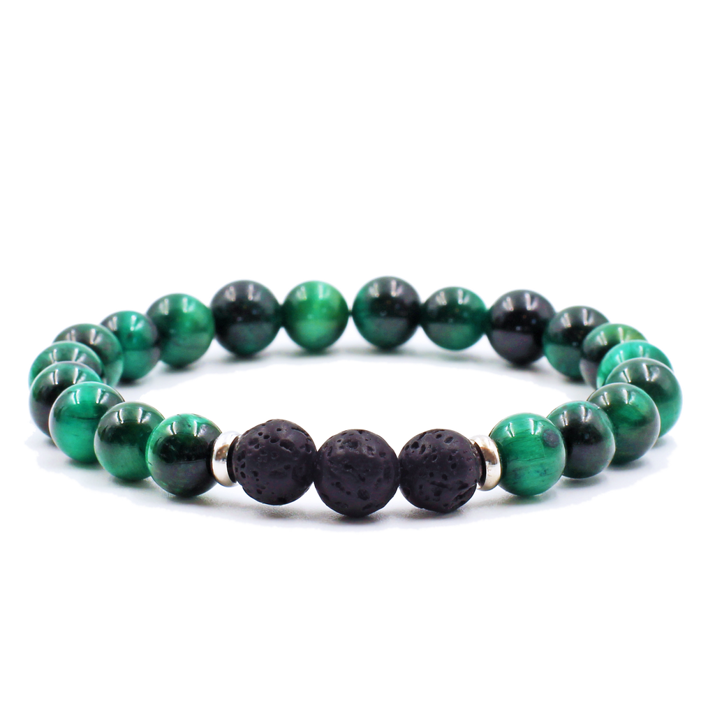 Green Tiger's Eye Essential Oil Lava Stone Diffuser Bracelet