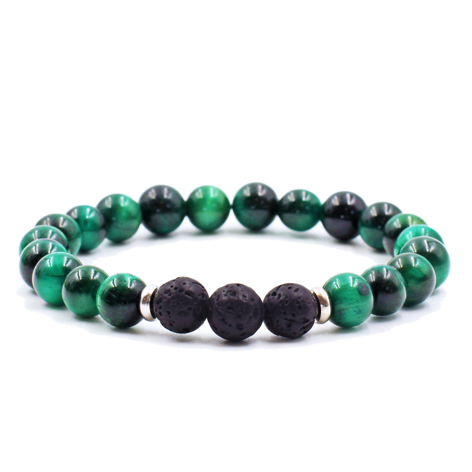 Green Tiger's Eye Essential Oil Lava Stone Diffuser Bracelet