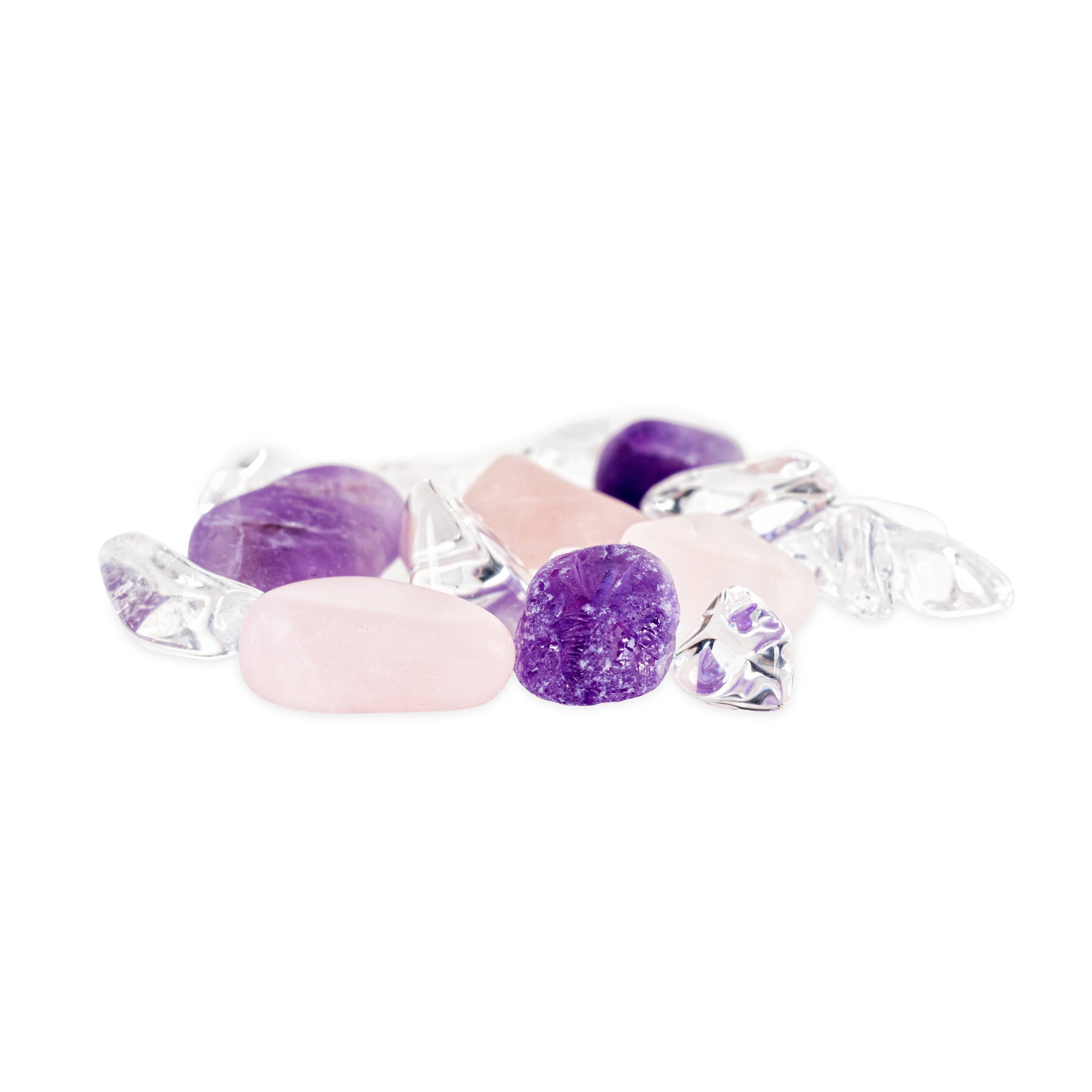 ViA Crystal Water Bottle | WELLNESS w Amethyst & Rose Quartz