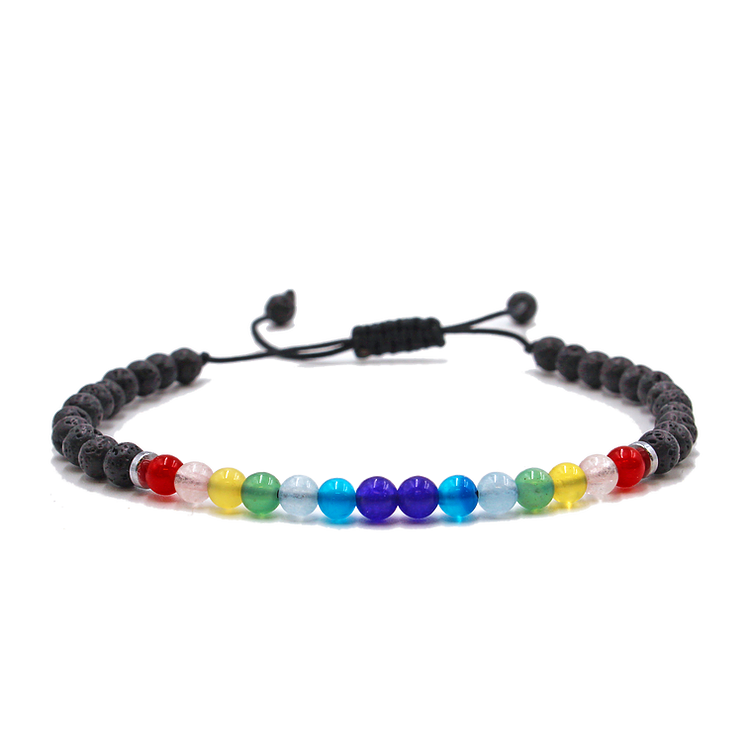 Chakra 5mm Essential Oil Lava Stone Bracelet