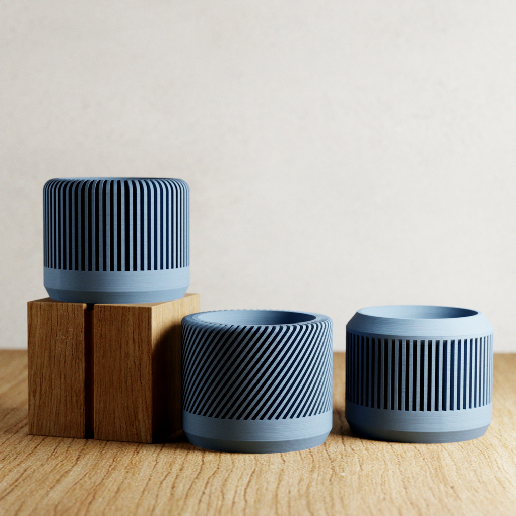 BAMBOO Planter Set: Natural Wood