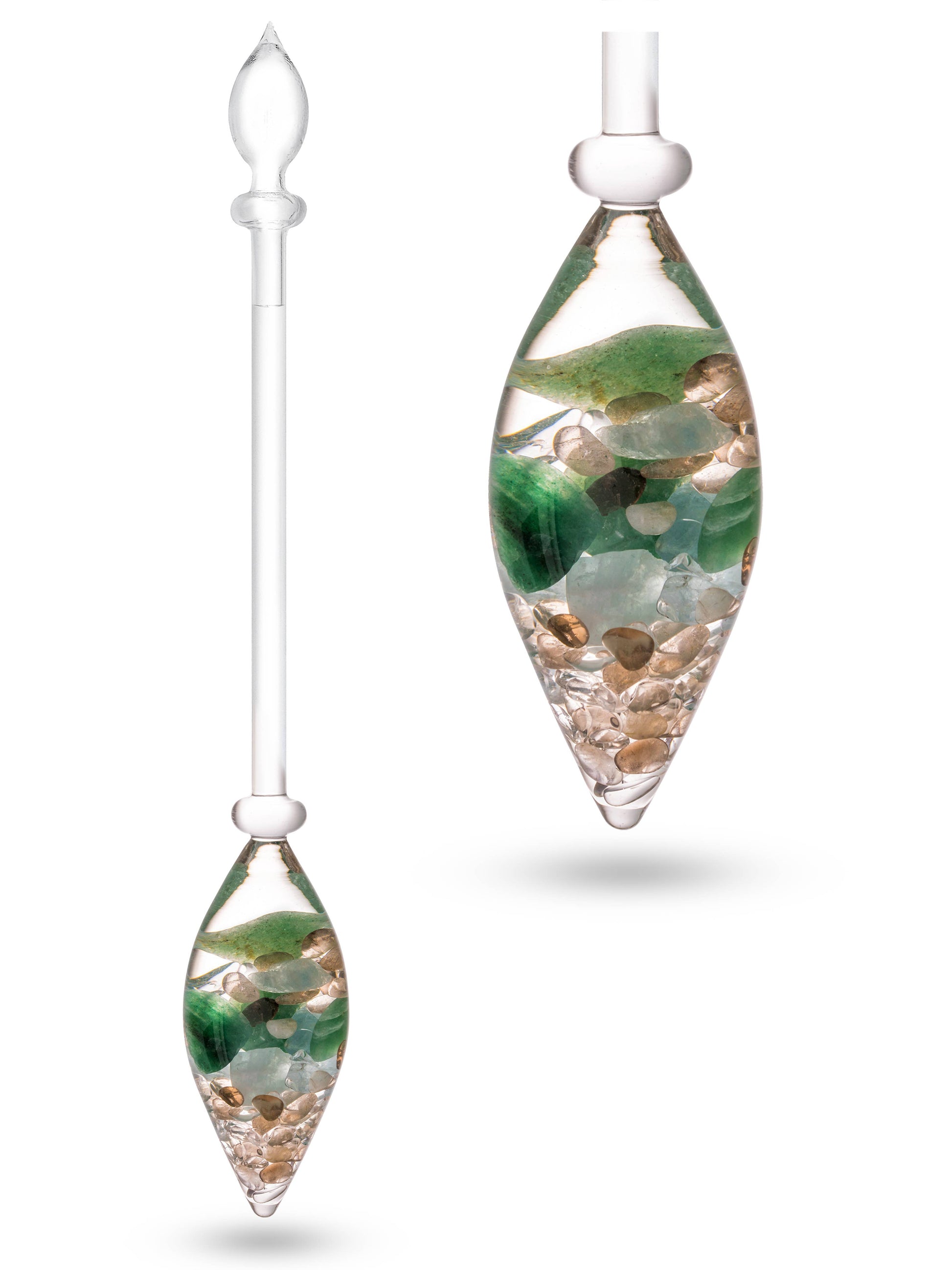Crystal Water Vial: FOREVER YOUNG (aquamarine – aventurine – smoky quartz – clear quartz)