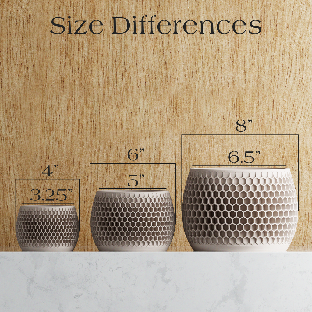 HONEYCOMB Planter: Natural Wood / Large