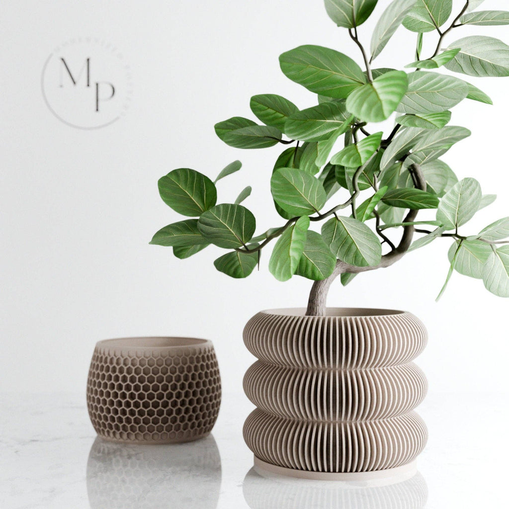 Triple BUBBLES Planter: Green / 8"