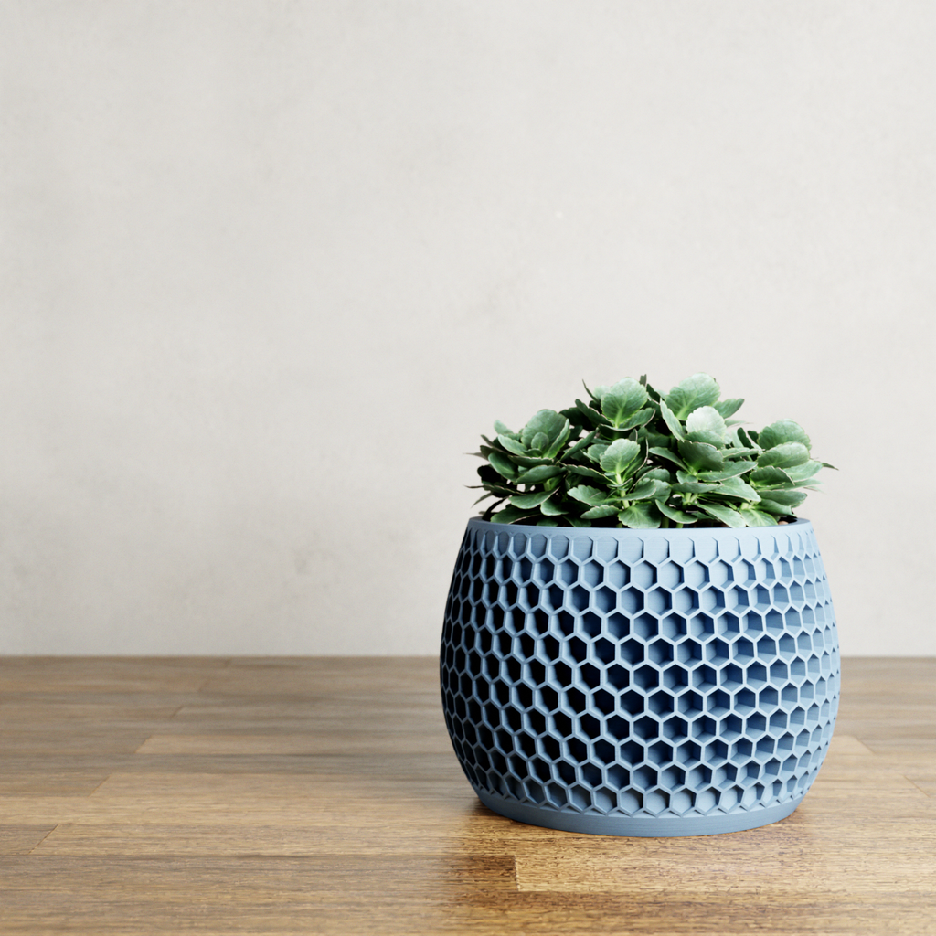 HONEYCOMB Planter: Natural Wood / Large