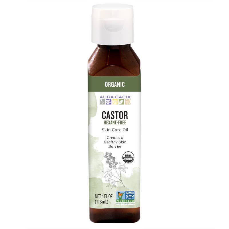 Aura Cacia Certified Organic Castor Oil, 4 fl oz