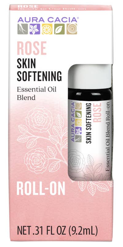 Aura Cacia Rose Essential Oil Roll-On, 0.31 fl oz