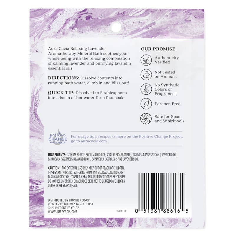 Aura Cacia Relaxing Lavender Mineral Bath, 2.5 oz Packet