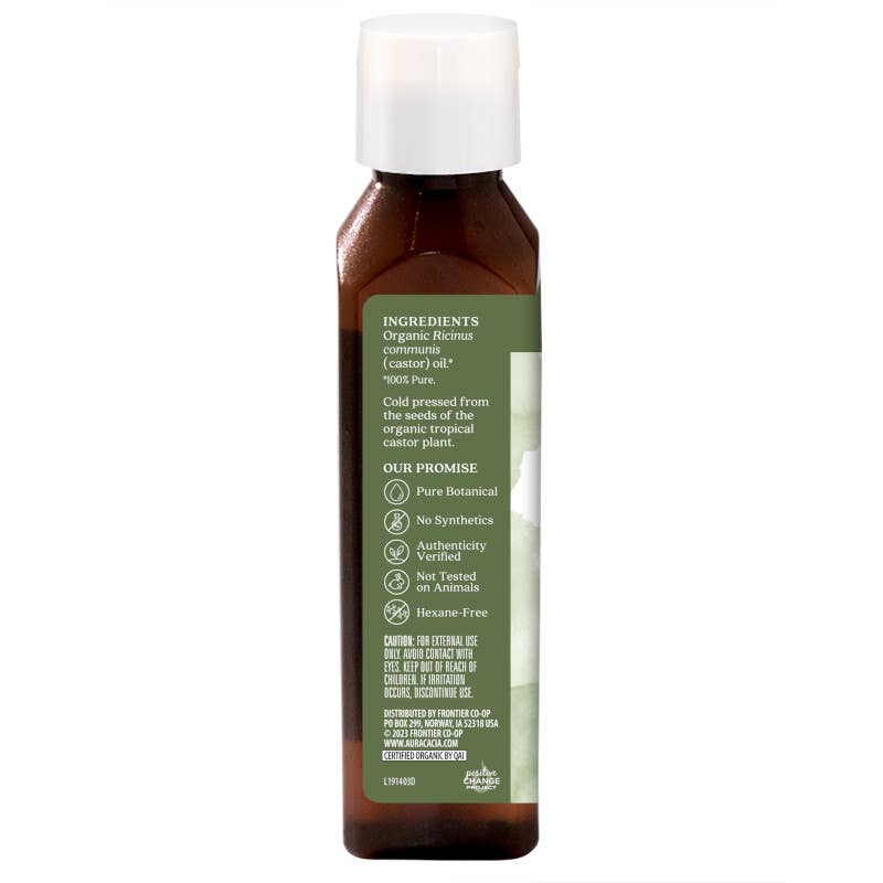 Aura Cacia Certified Organic Castor Oil, 4 fl oz