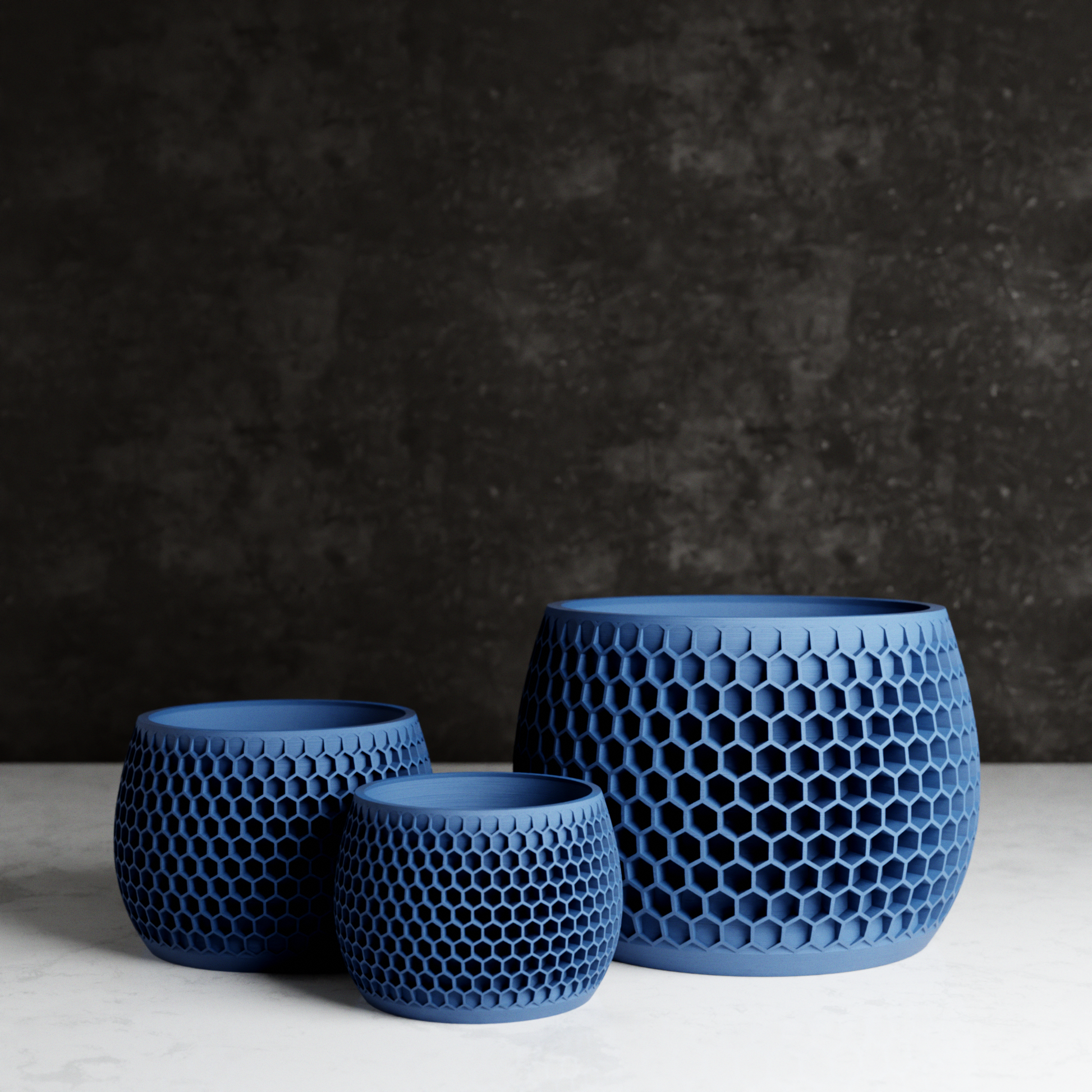 HONEYCOMB Planter: Natural Wood / Large