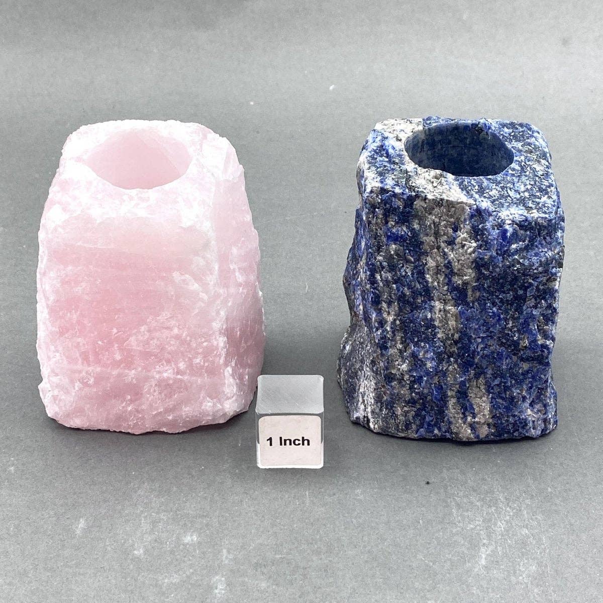 Assorted Gemstone Rough Tall Vase: Blue Quartz