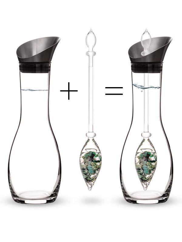 Era Crystal Water Carafe | VITALITY (Emerald & Clear Quartz)