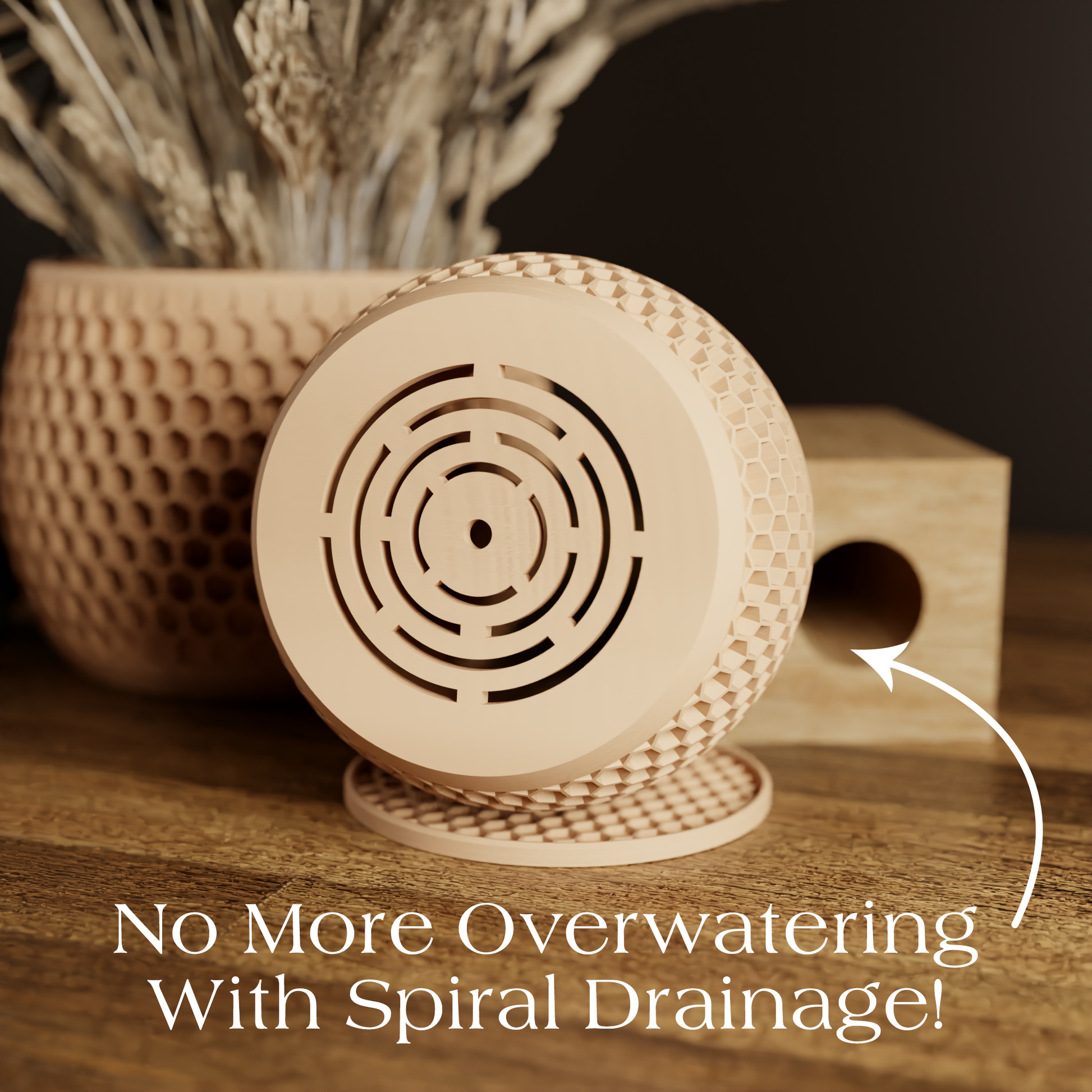 HONEYCOMB Planter: Natural Wood / Small