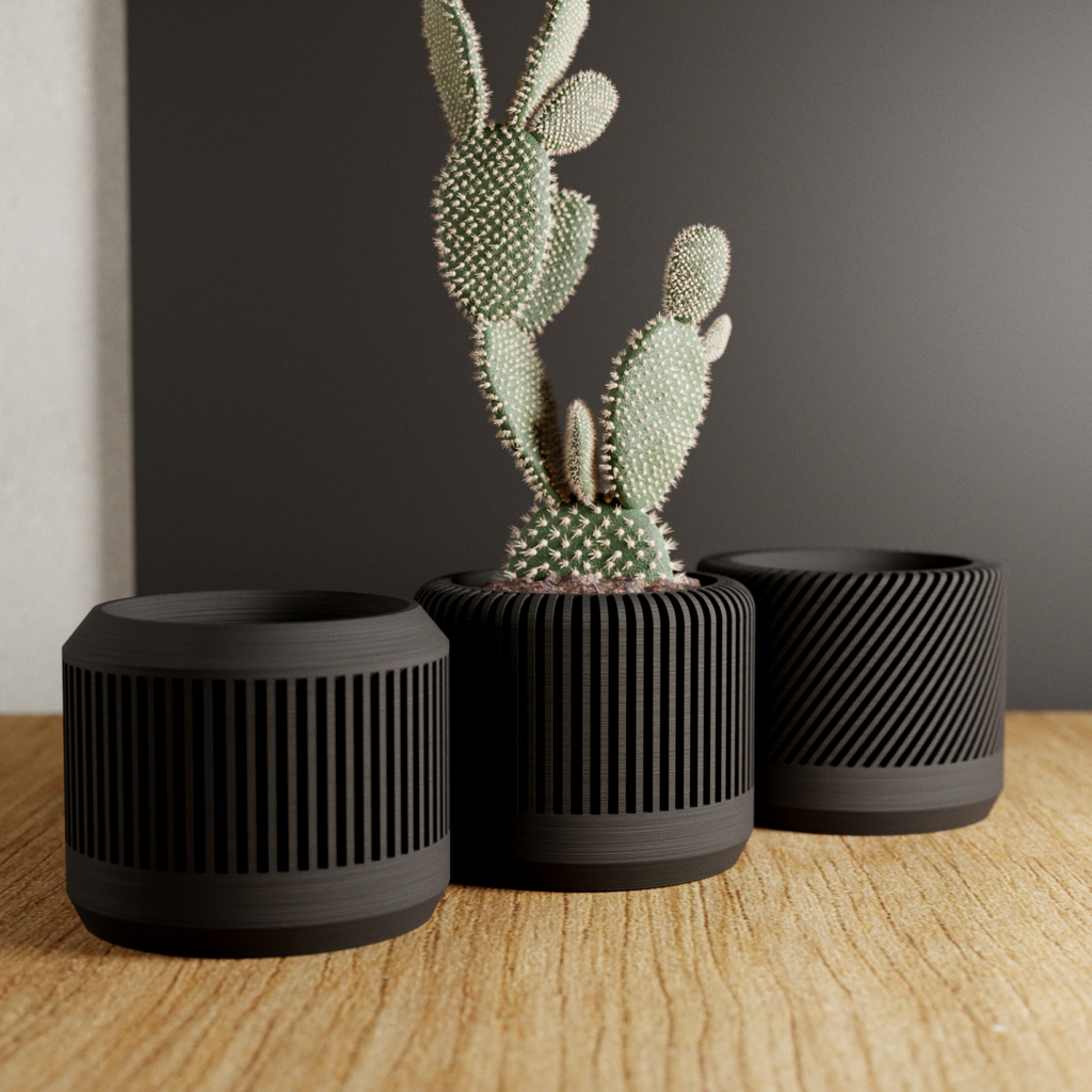 BAMBOO Planter Set: Natural Wood